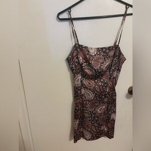 Sunday Best Paisley Mini Dress in Black and Brown